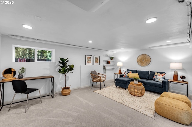 3136 NE 41st Ave, Portland, OR 97212 - living room with recessed lighting, carpet flooring, and baseboards
