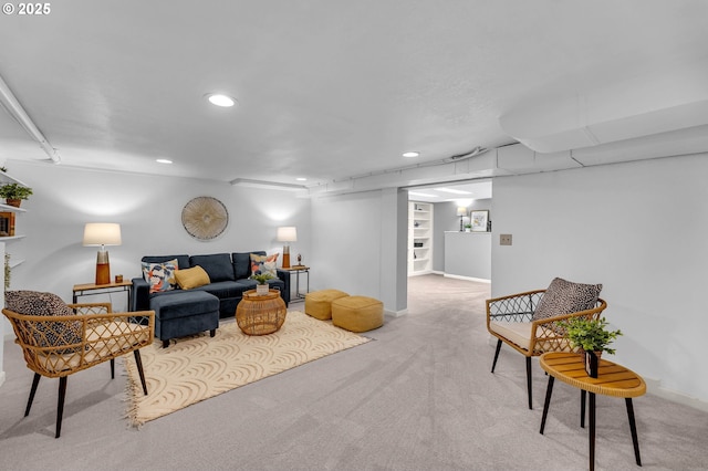 3136 NE 41st Ave, Portland, OR 97212 - carpeted living area with recessed lighting and baseboards