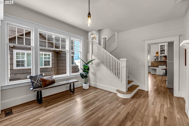 3136 NE 41st Ave, Portland, OR 97212 - stairway featuring wood finished floors and baseboards