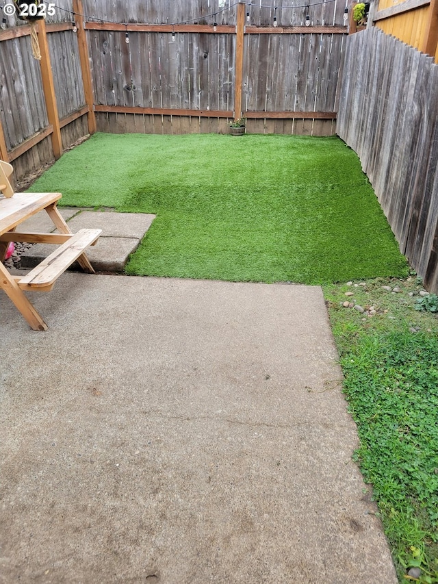 view of yard with a patio