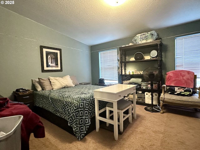 5510 E St, Springfield, OR 97478 - carpeted bedroom featuring lofted ceiling and a textured ceiling