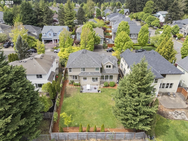 aerial view featuring a residential view