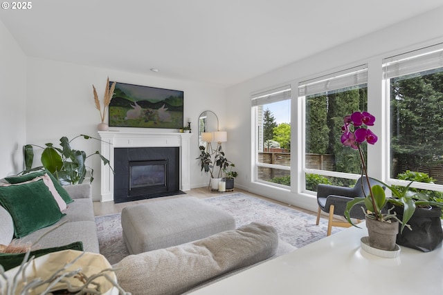 21890 SW 106th Ave, Tualatin, OR 97062 - living area with a fireplace with flush hearth and wood finished floors