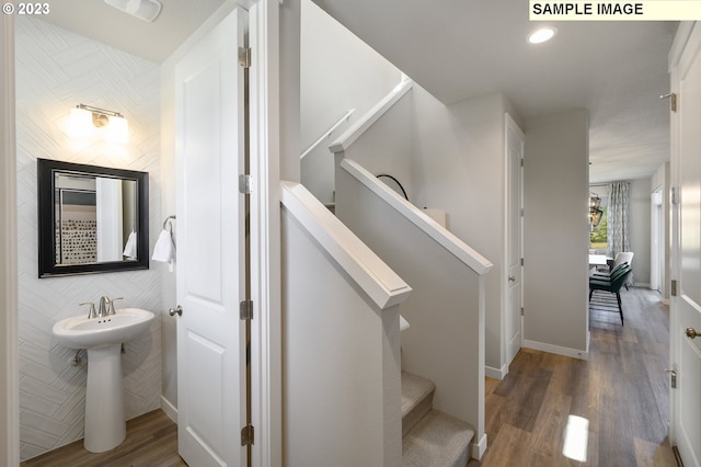 8809 S 3rd St Unit 35, Ridgefield, WA 98642 - stairway with wood finished floors and baseboards