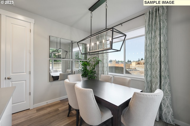 8809 S 3rd St Unit 35, Ridgefield, WA 98642 - dining space featuring a chandelier and wood finished floors