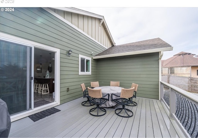 deck featuring outdoor dining space