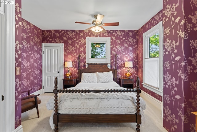 2325 A St, Forest Grove, OR 97116 - bedroom with a desk, carpet, and a ceiling fan
