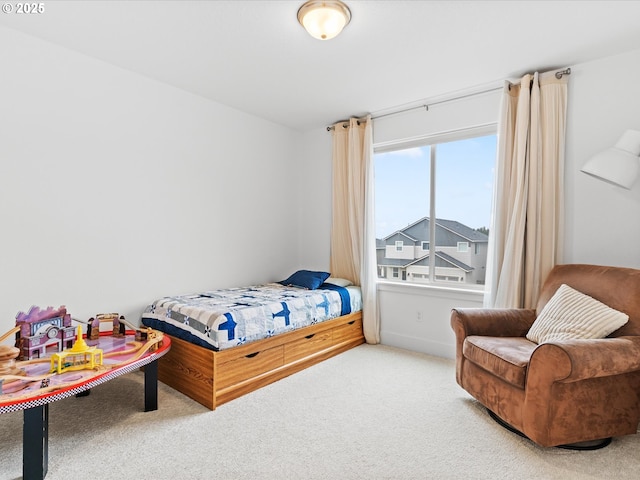 bedroom with carpet