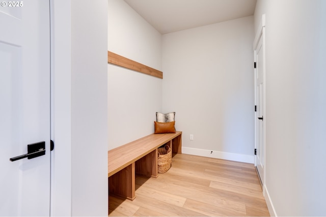 mudroom featuring light hardwood / wood-style flooring