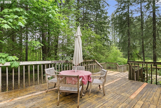 14216 NE 346th St, Battle Ground, WA 98604 - wooden terrace with outdoor dining area