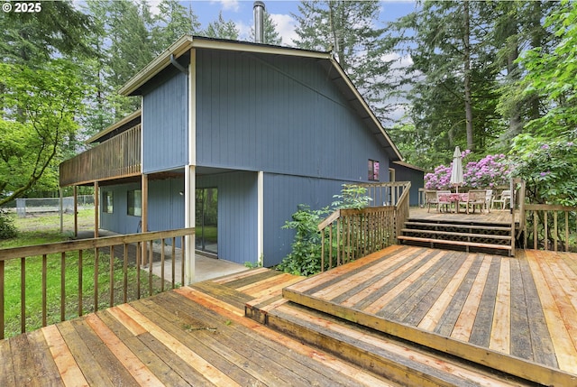 14216 NE 346th St, Battle Ground, WA 98604 - deck featuring outdoor dining space and fence