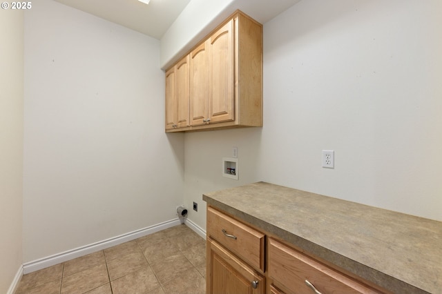 115 Duane Ct, Myrtle Creek, OR 97457 - clothes washing area with hookup for a washing machine, cabinet space, electric dryer hookup, baseboards, and light tile patterned floors