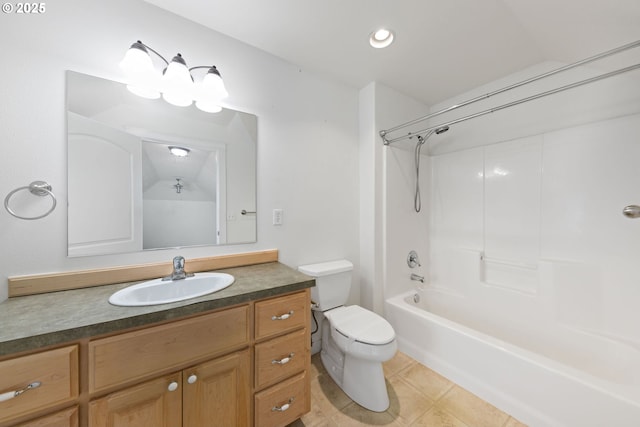 115 Duane Ct, Myrtle Creek, OR 97457 - full bathroom with toilet, vanity, shower / tub combination, and tile patterned floors
