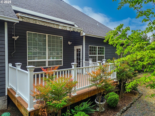 115 Duane Ct, Myrtle Creek, OR 97457 - back of property featuring a shingled roof and a wooden deck
