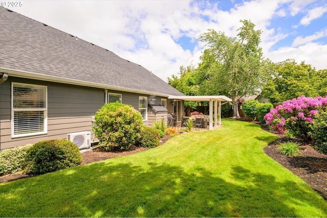view of yard featuring a patio and a cooling unit