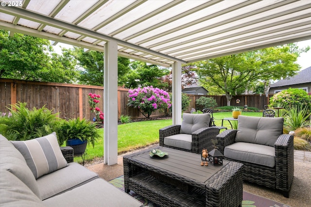 view of patio / terrace with an outdoor hangout area