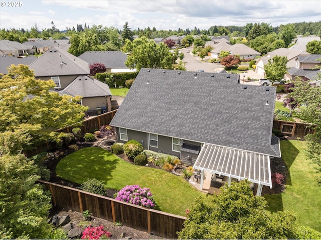 aerial view of residential area