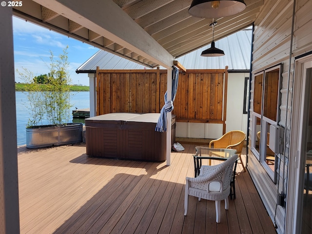 23538 NW Saint Helens Rd Unit S5, Portland, OR 97231 - deck featuring a hot tub and a water view