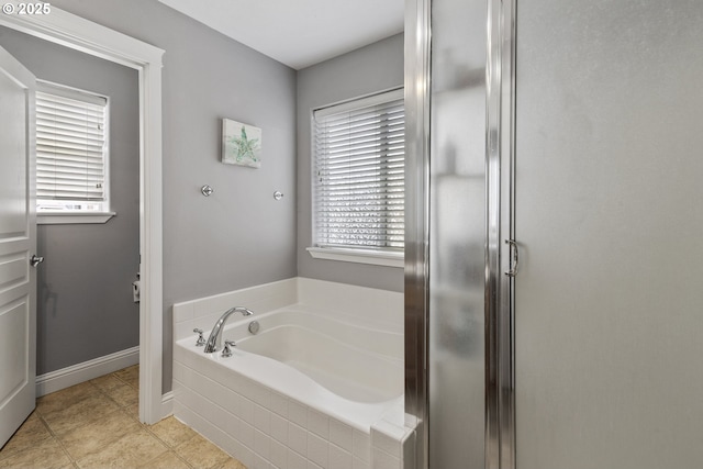 14818 NE 23rd Ave, Vancouver, WA 98686 - full bath featuring a bath, tile patterned floors, and a shower stall