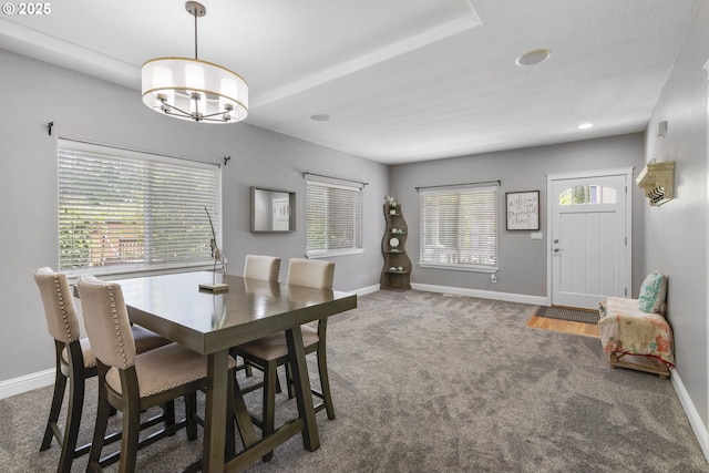 14818 NE 23rd Ave, Vancouver, WA 98686 - carpeted dining space with a chandelier and recessed lighting