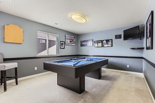 12998 SW Kostel Ln, Portland, OR 97224 - recreation room featuring light colored carpet, billiards table, and baseboards