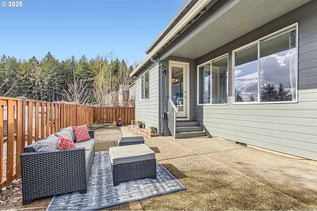 12998 SW Kostel Ln, Portland, OR 97224 - view of patio / terrace featuring entry steps and an outdoor hangout area