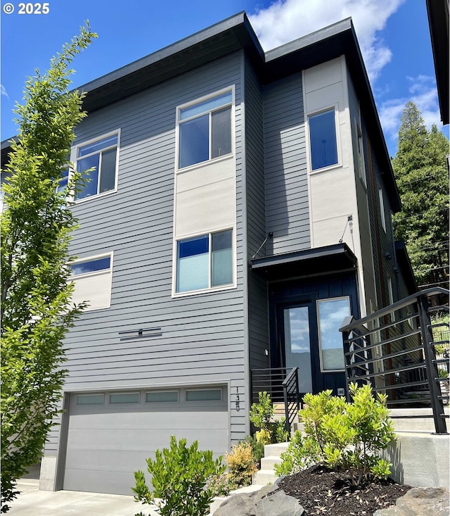contemporary house with an attached garage