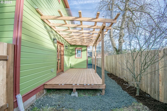 wooden deck with a pergola