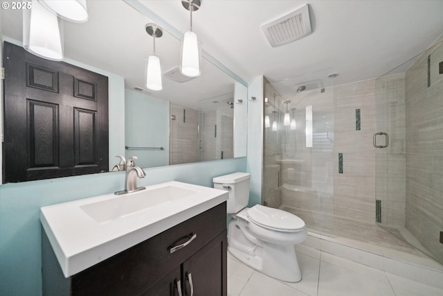 6035 NE 9th Ave, Portland, OR 97211 - bathroom featuring vanity, a shower stall, and tile patterned flooring