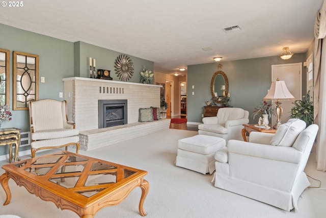 27023 Petzold Rd, Eugene, OR 97402 - living area featuring a fireplace and carpet