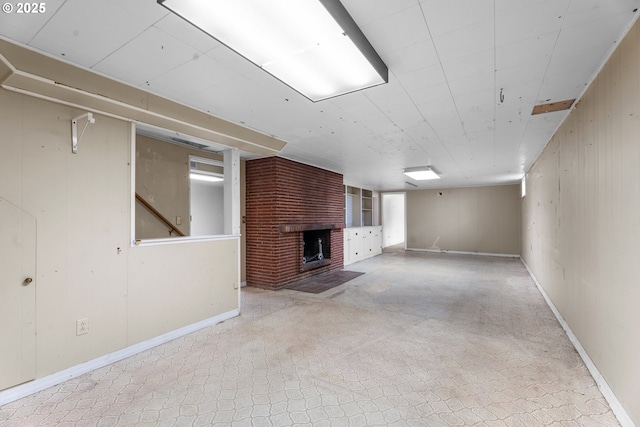 1604 NE 153rd Pl, Portland, OR 97230 - finished basement with a brick fireplace and wooden walls