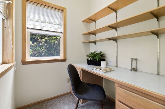 1249 Crenshaw Rd, Eugene, OR 97401 - home office featuring built in desk, carpet floors, and baseboards