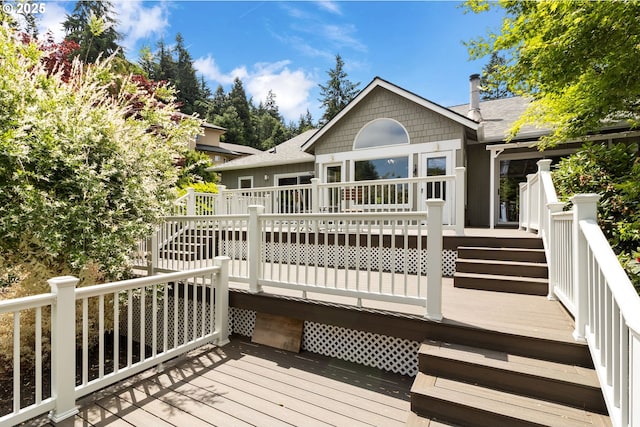 1249 Crenshaw Rd, Eugene, OR 97401 - wooden terrace with stairs