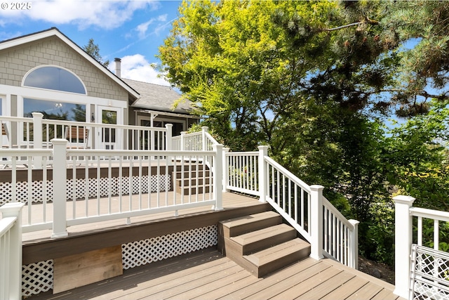 1249 Crenshaw Rd, Eugene, OR 97401 - wooden deck featuring stairway