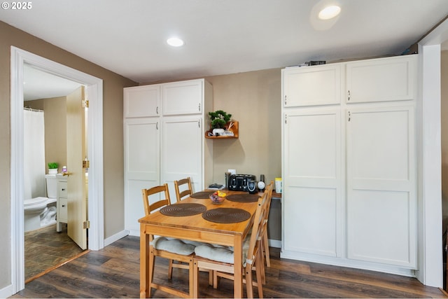 9819 SE Knight St, Portland, OR 97266 - dining room featuring dark wood finished floors and recessed lighting