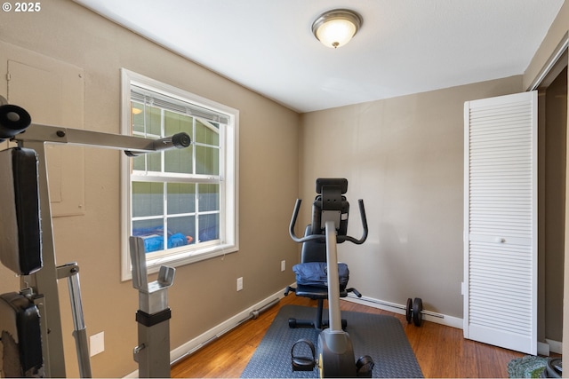 9819 SE Knight St, Portland, OR 97266 - workout room with light wood-type flooring and baseboards