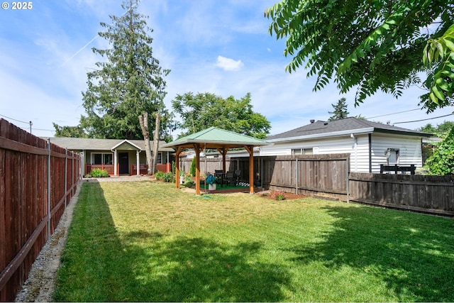 9819 SE Knight St, Portland, OR 97266 - fenced backyard featuring a gazebo and a patio area