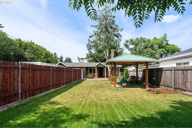 9819 SE Knight St, Portland, OR 97266 - fenced backyard with a gazebo and a patio