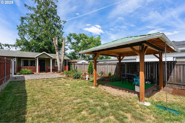 9819 SE Knight St, Portland, OR 97266 - fenced backyard with a gazebo and a porch