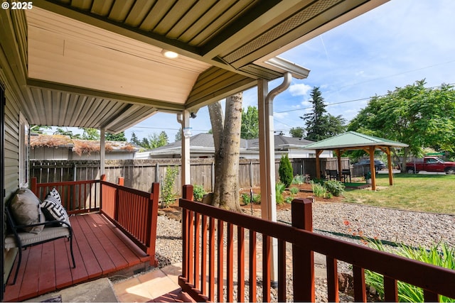 9819 SE Knight St, Portland, OR 97266 - wooden terrace with a gazebo and a fenced backyard