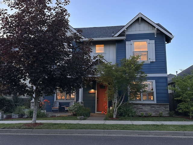 14665 Catalpa Way, Oregon City, OR 97045 - craftsman inspired home with board and batten siding, roof with shingles, and stone siding