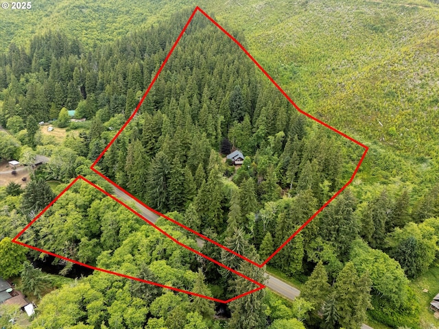 4347 S Schooner Creek Rd, Lincoln City, OR 97367 - aerial view of property and surrounding area featuring property parcel outlined