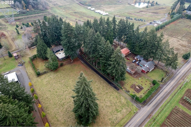 drone / aerial view with a rural view