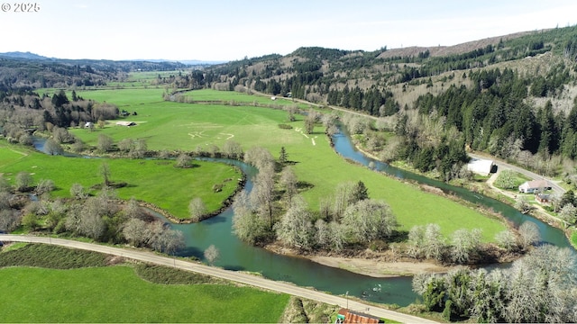 471 Barr Rd, Grays River, WA 98621 - drone / aerial view featuring a rural view and a water and mountain view