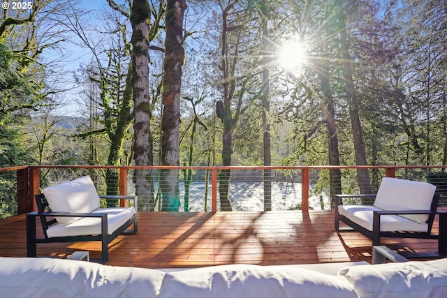 11010 SE Green Valley Rd, Sandy, OR 97055 - wooden deck with an outdoor living space