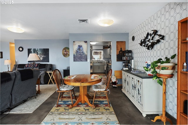 dining area with sink