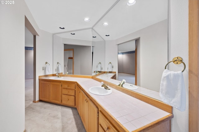 2305 Chickadee Ct, West Linn, OR 97068 - bathroom with double vanity and recessed lighting