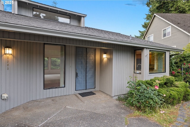 2305 Chickadee Ct, West Linn, OR 97068 - doorway to property with roof with shingles