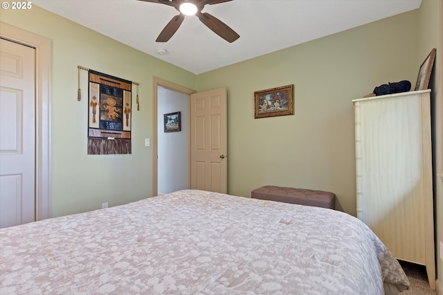 bedroom featuring a ceiling fan