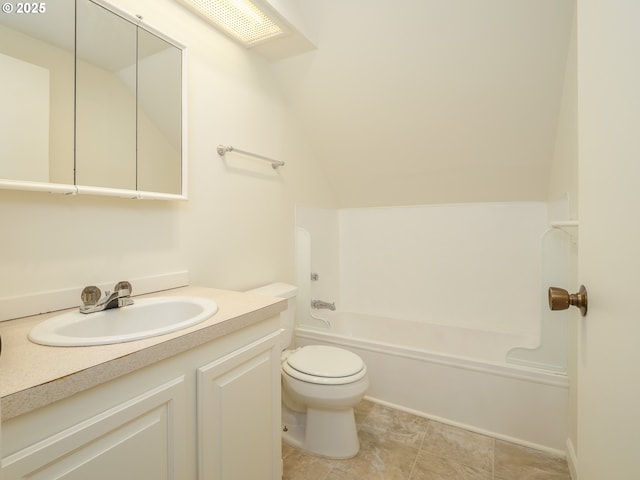 3511 SW Coronado St, Portland, OR 97219 - bathroom featuring vanity, washtub / shower combination, and lofted ceiling